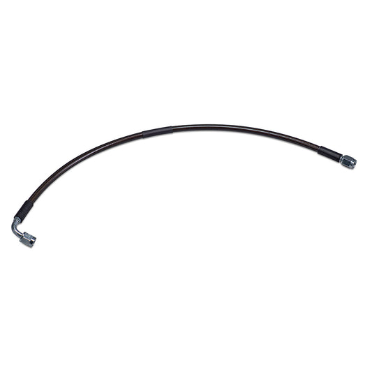 Stainless steel braided PTFE brake hose with -03 AN fittings, close-up detail