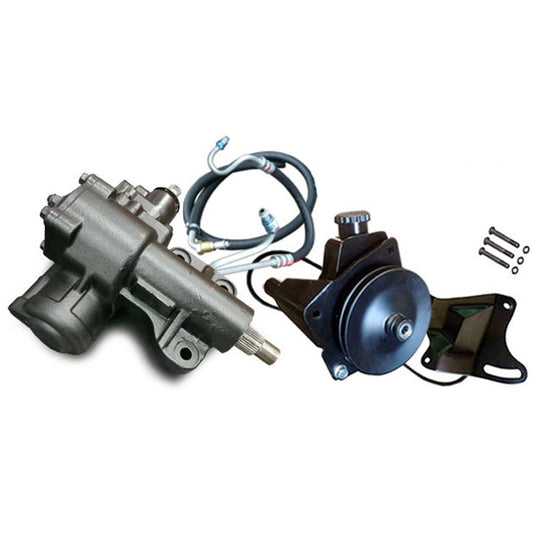 Bronco power steering kit with close ratio gearbox, side view