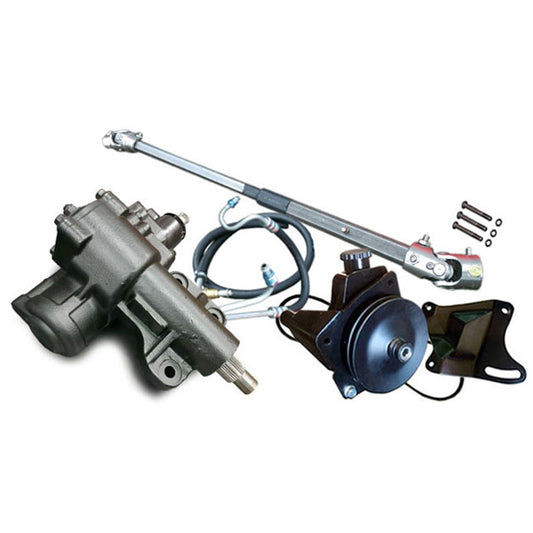 Bronco power steering conversion kit with close ratio gearbox, side view