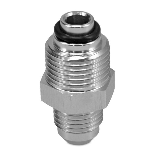 Silver steering box fitting kit with multiple connectors and hardware, front view