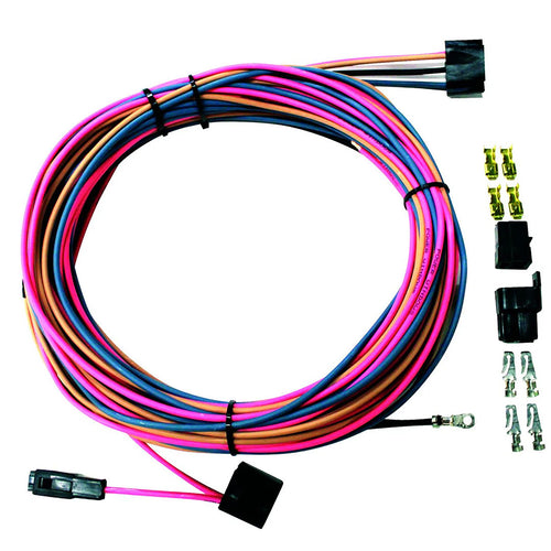 Bronco tailgate harness kit with wiring connectors and mounting hardware, front view