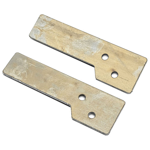 Pair of black steel stiffening braces for rear bumper, side view