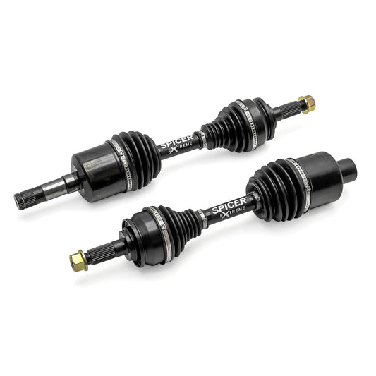Black steel half shaft kit with heavy-duty joints for off-road use, front view