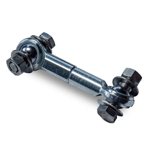 Bronze-colored transfer case shift rod with threaded ends for Ford Bronco, side view