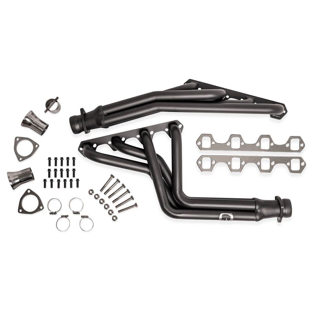 Black Ceramic Stainless Steel Long Tube Headers, 1966-77 Ford Bronco