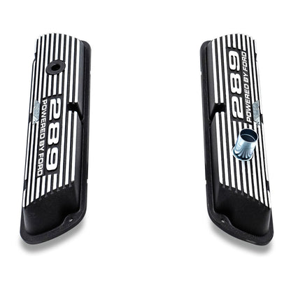 Black 289 Script Aluminum Valve Covers, 1966-77 Ford Bronco