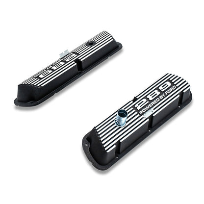 Black 289 Script Aluminum Valve Covers, 1966-77 Ford Bronco