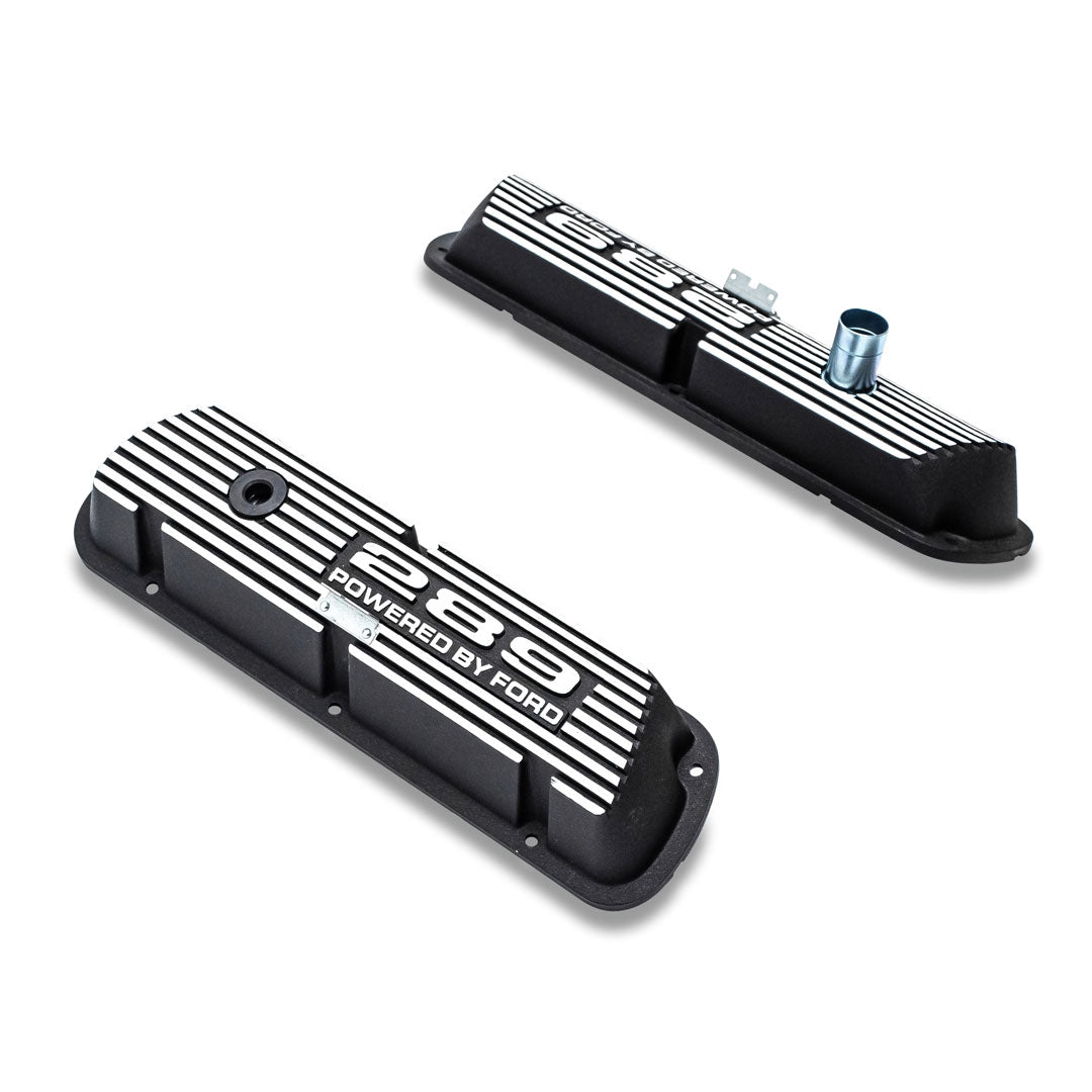Black 289 Script Aluminum Valve Covers, 1966-77 Ford Bronco