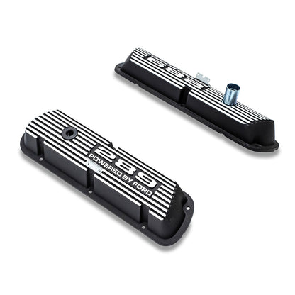 Black 289 Script Aluminum Valve Covers, 1966-77 Ford Bronco