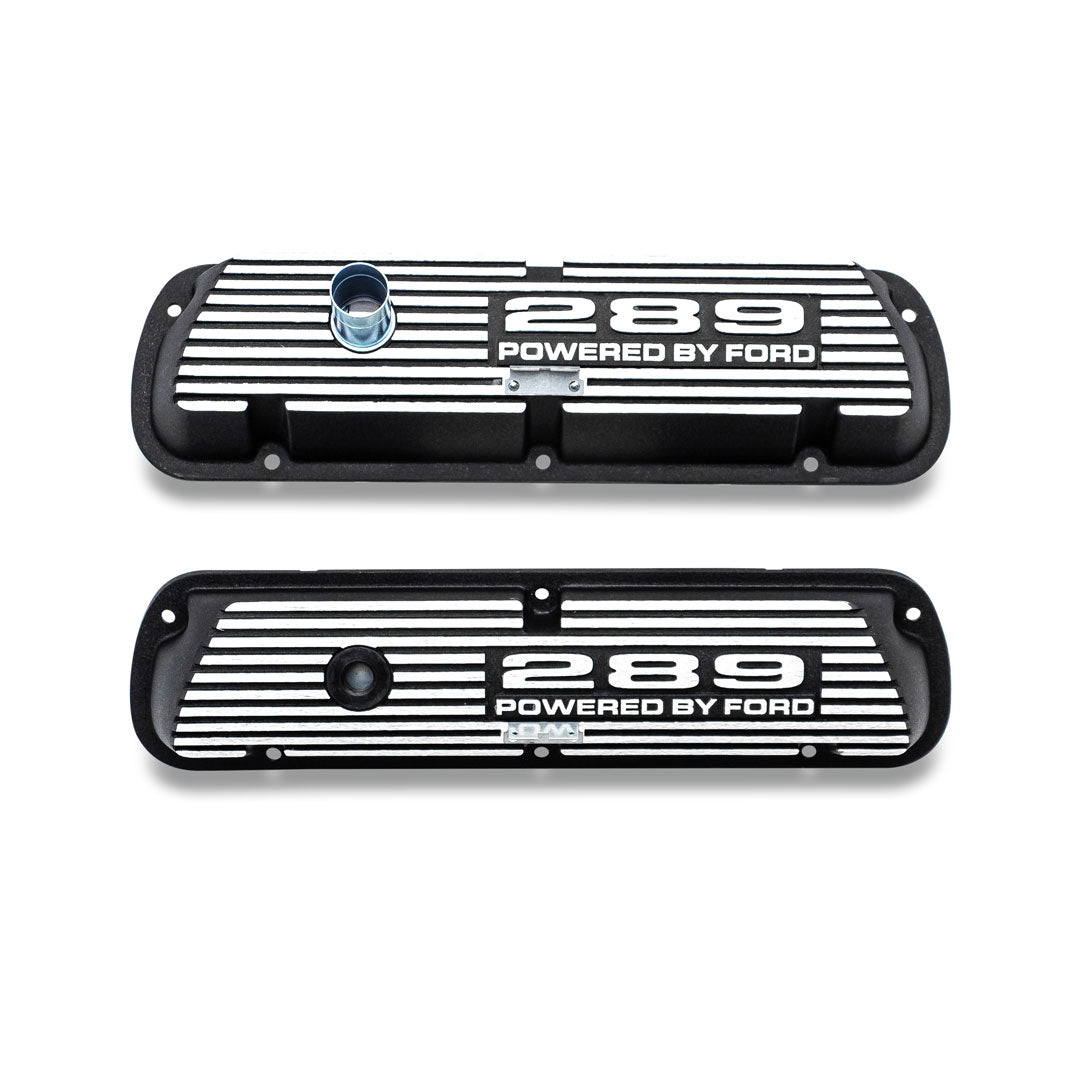 Black 289 Script Aluminum Valve Covers, 1966-77 Ford Bronco
