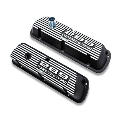 Black 289 Script Aluminum Valve Covers, 1966-77 Ford Bronco