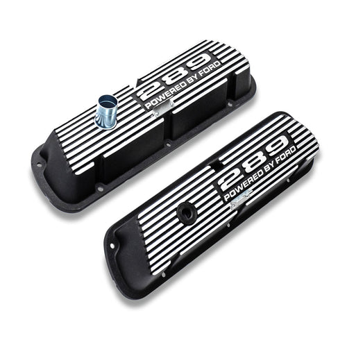 Black 289 Script Aluminum Valve Covers, 1966-77 Ford Bronco