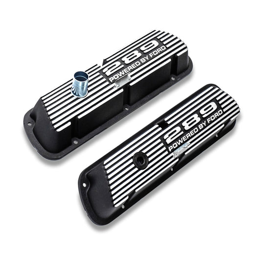 Black 289 Script Aluminum Valve Covers, 1966-77 Ford Bronco