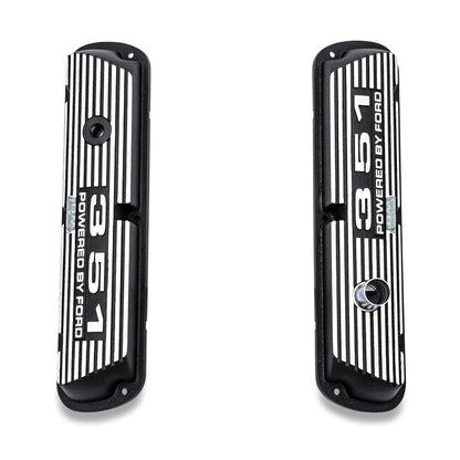 Black 351 Script Aluminum Valve Covers, Ford 351W