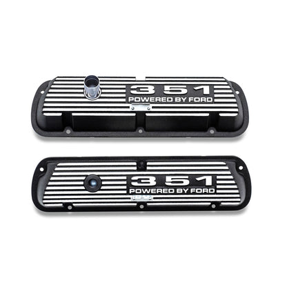 Black 351 Script Aluminum Valve Covers, Ford 351W