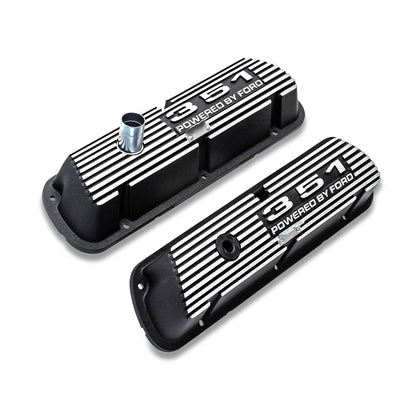 Black 351 Script Aluminum Valve Covers, Ford 351W