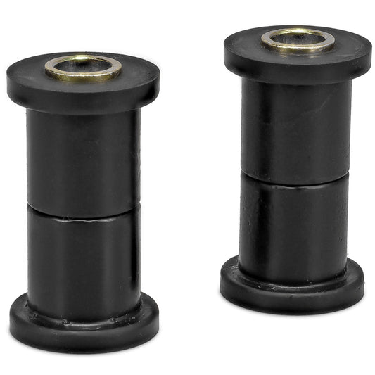 Bronze polyurethane bushings with steel sleeves for leaf spring shackles, side view