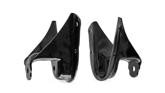 Bronze leaf spring shackle hanger with mounting hardware, side view