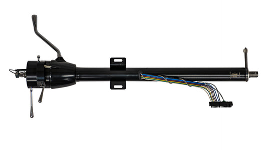 Black tilt steering column with automatic adjustment lever, side view