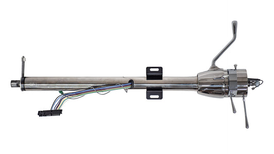 Polished tilt steering column with automatic shifter, side view