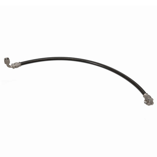 Stainless steel braided power steering hose for classic Ford Bronco, detail shot