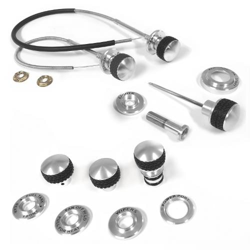 Dash Knob & Bezel Kit - Complete, Billet, 74-77