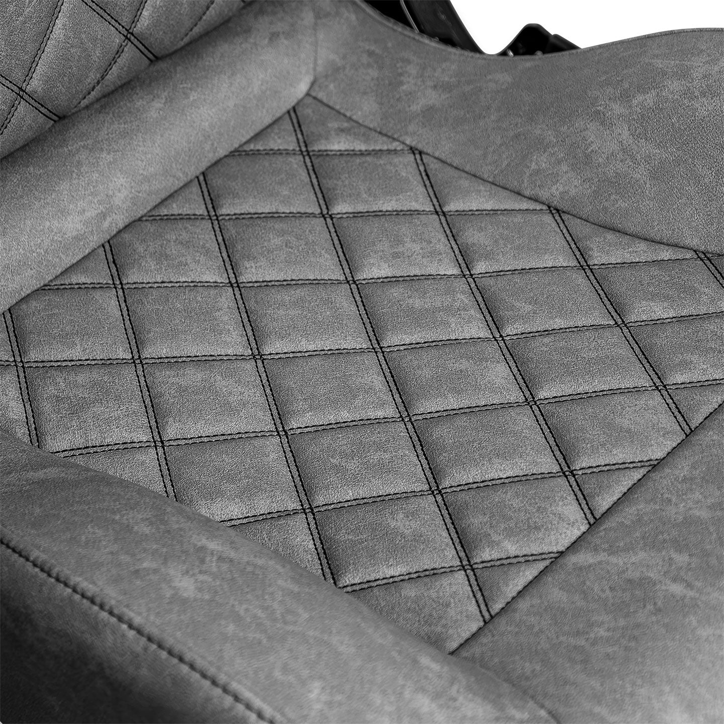 Premium Gray Diamond Stitched Front Bucket Seats, 1966-77 Ford Bronco