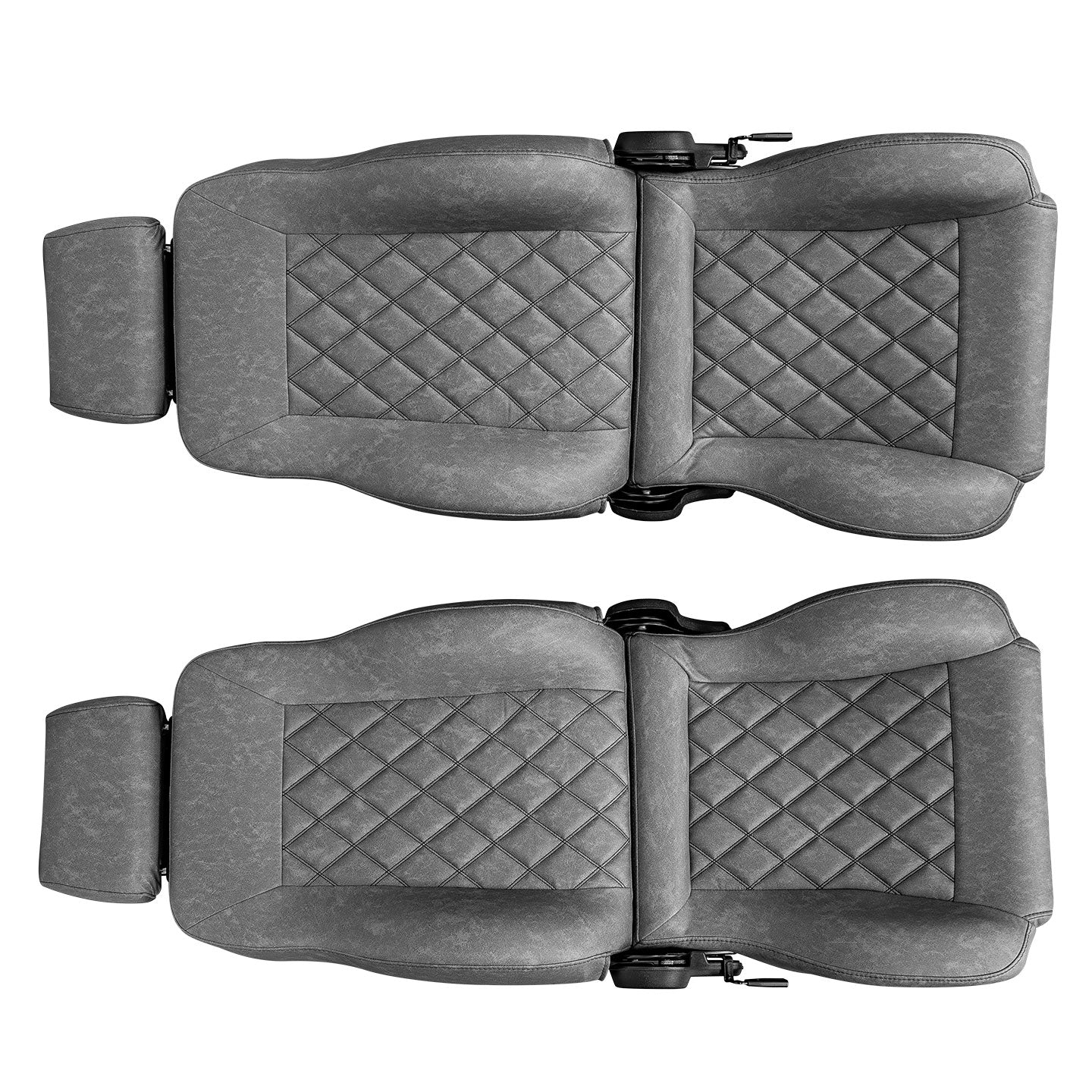 Premium Gray Diamond Stitched Front Bucket Seats, 1966-77 Ford Bronco
