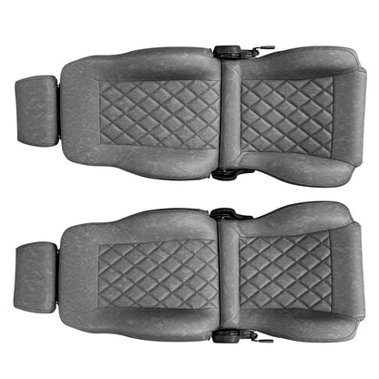 Premium Gray Diamond Stitched Front Bucket Seats, 1966-77 Ford Bronco