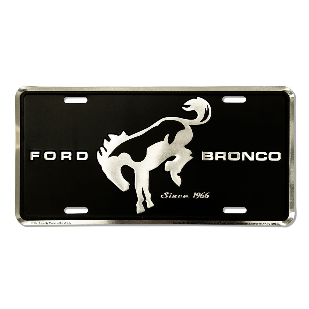 Embossed Sign -Ford Bronco, Black License Plate