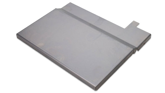 Black metal wheel well extension panel, right side view