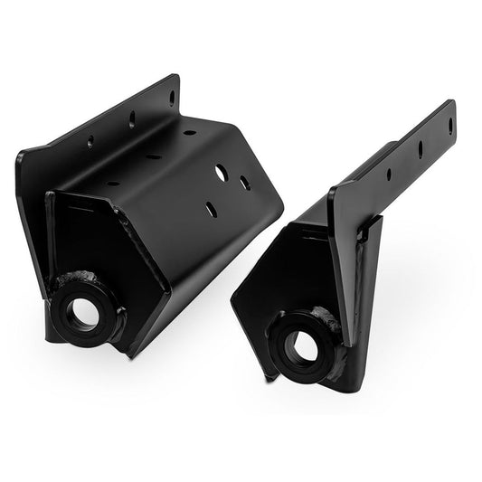 Black steel radius arm brackets for Ford Bronco and truck, side view