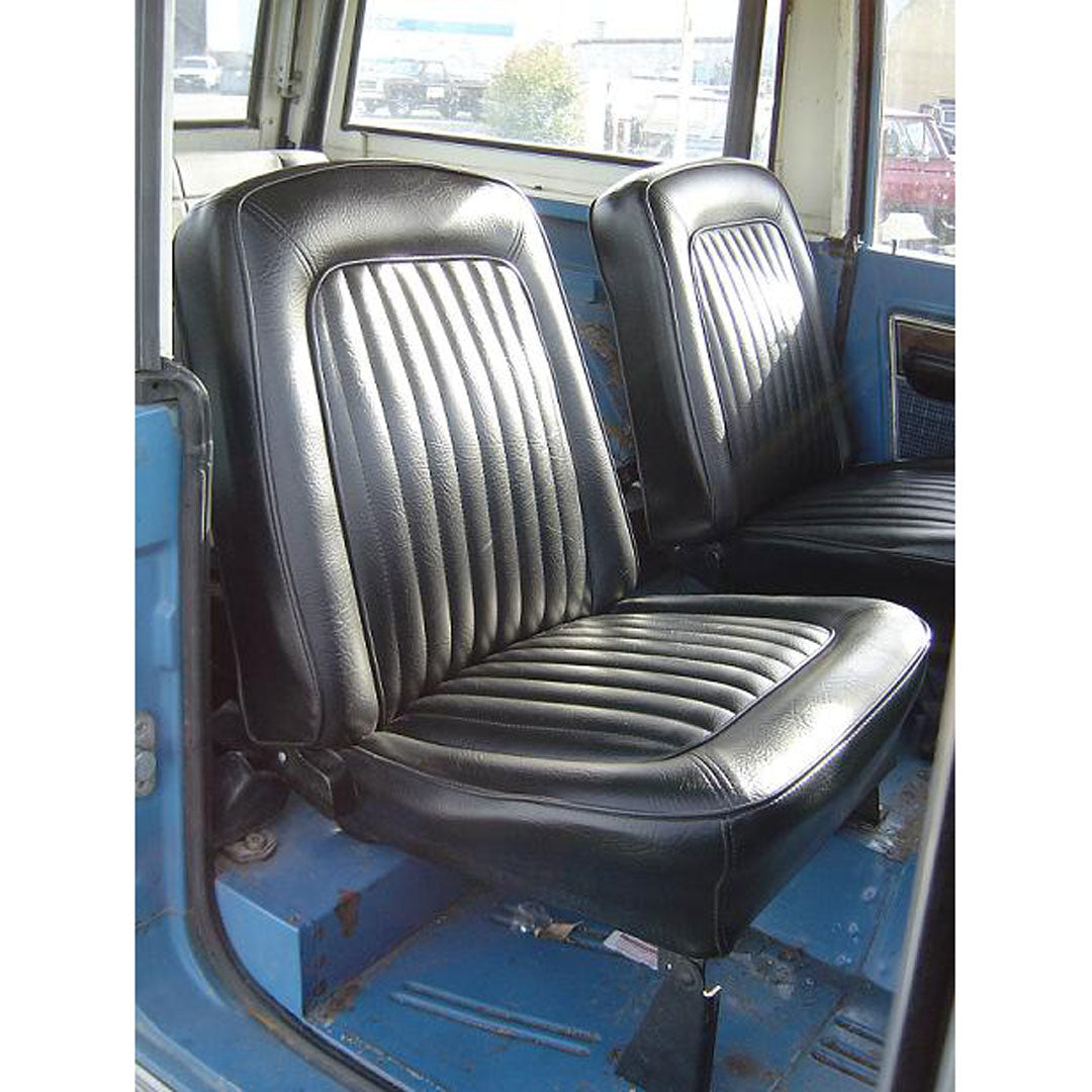 Black Front Bucket Seat Vinyl Upholstery, 1966-77 Ford Bronco