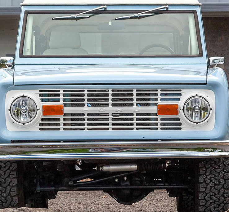 Stock Chrome Bumper, Front or Rear Smooth Without Hole for Bumperettes, 1966-77 Ford Bronco - BLEM AA