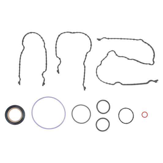 Black rubber gasket set for 5.0L Coyote V8 engine, front view