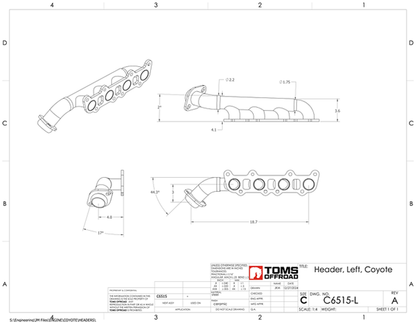 Black Ceramic Headers for 5.0L Coyote Conversion