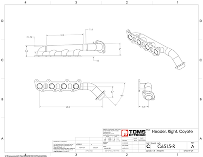 Black Ceramic Headers for 5.0L Coyote Conversion