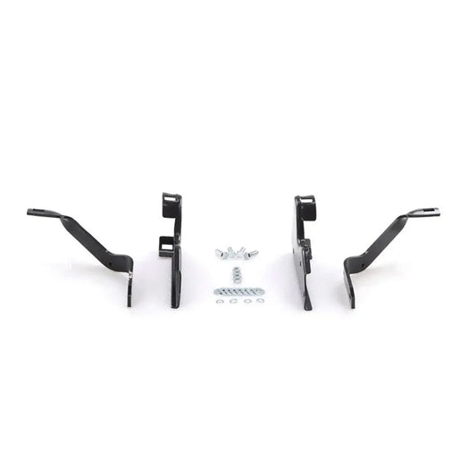Black paintable steel bumper bracket kit for truck, side mounting view