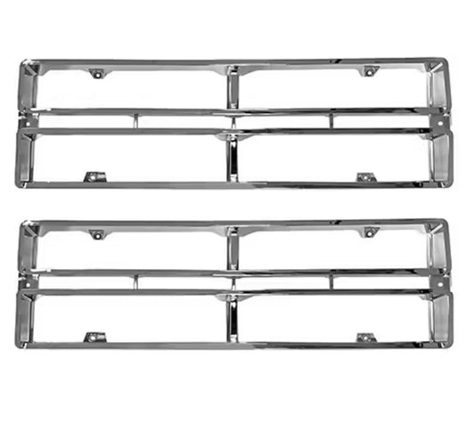 Polished chrome grille inserts for 1972 Ford truck, front view