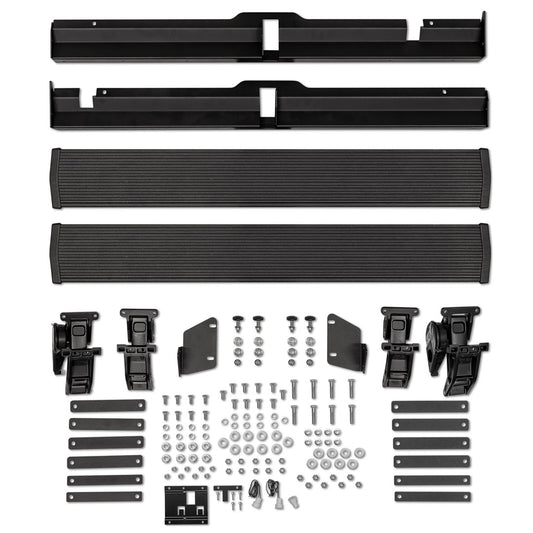 AMP PowerStep kit with black brackets for 1973-79 Ford truck, side view