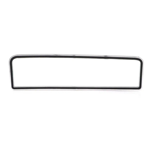Black chrome glove box door trim for classic Ford trucks, angled view