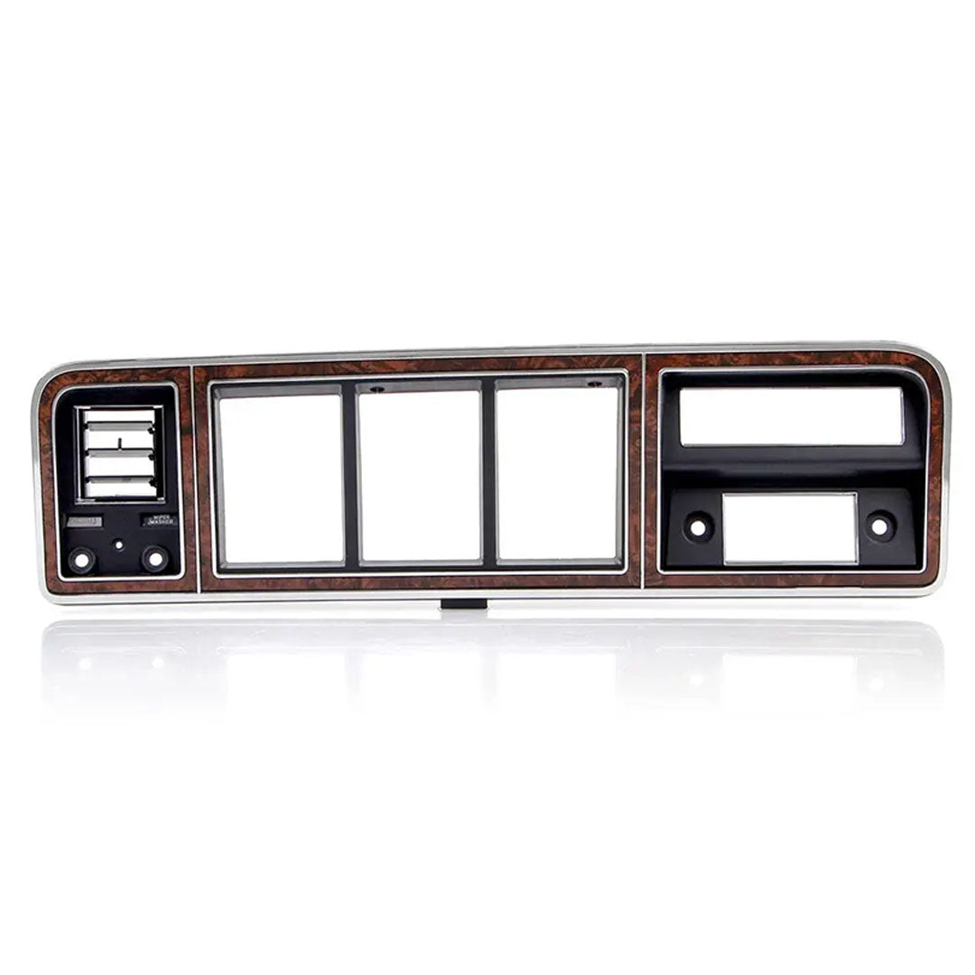 Chrome/Woodgrain Dash Bezel with A/C, 1973-79 Ford Truck & 1978-79 Bronco
