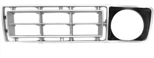 Silver and black grille insert with horizontal bars, front view, for 1976-1977 Ford truck