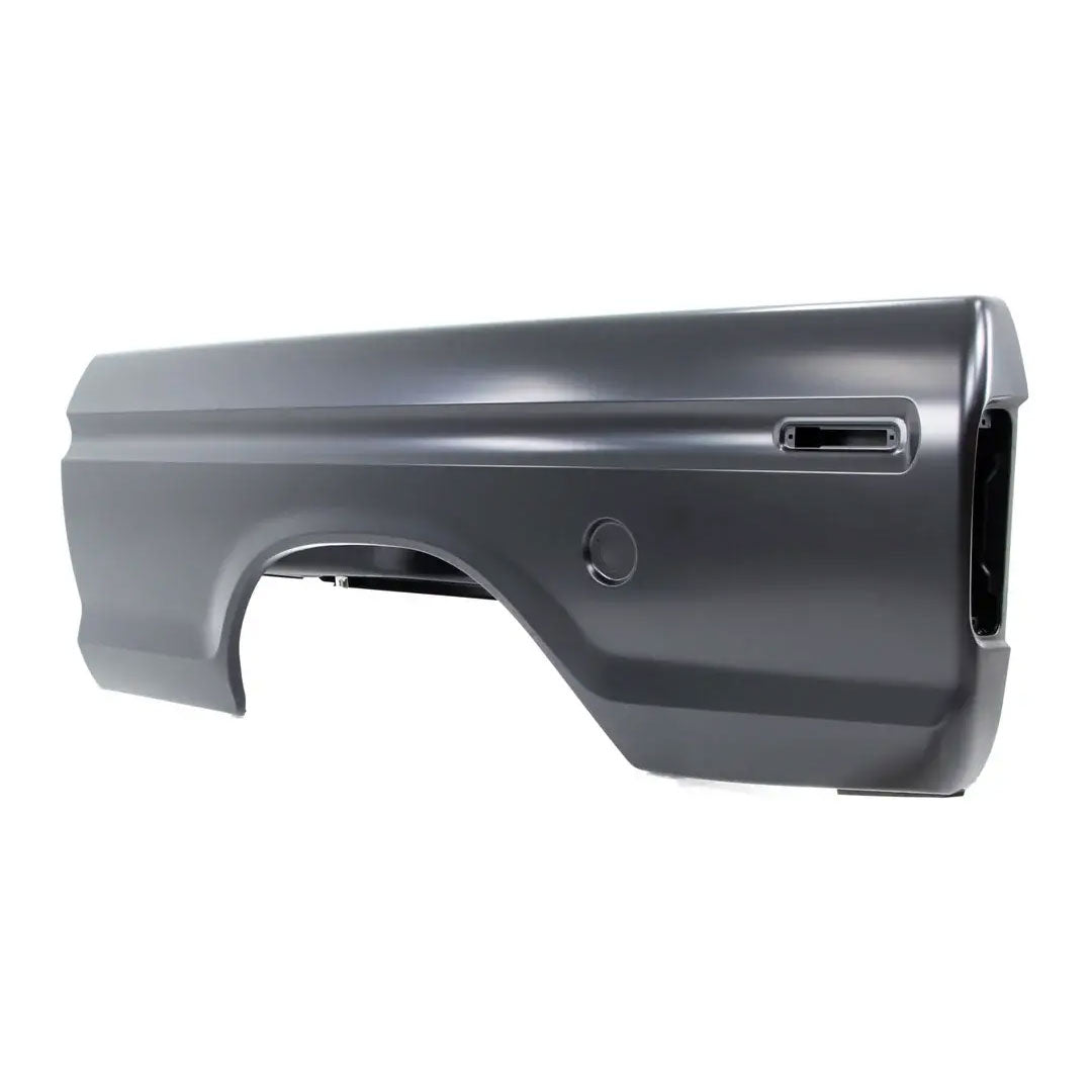 Driver Side Bedside Assembly with Round Fuel Hole, Short Bed, 1973-79 Ford Styleside Truck