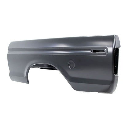 Driver Side Bedside Assembly with Round Fuel Hole, Short Bed, 1973-79 Ford Styleside Truck