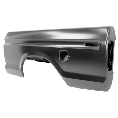 Driver Bedside Assembly with Square Fuel Hole, Short Bed, 1973-79 Ford Styleside Truck