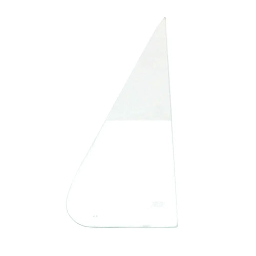 Clear vent window glass for 1970s Ford truck, side view with latch detail