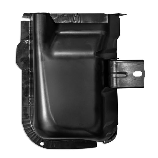 Black metal air vent panel with cowl design for driver side, side view