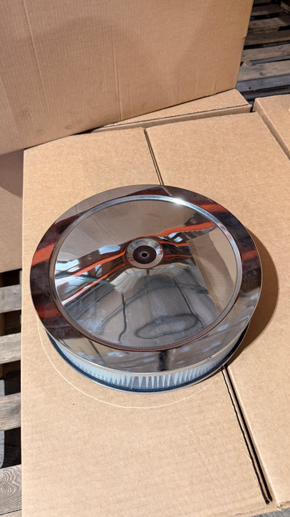 12" Chrome Air Cleaner for HEI Ignition, 1966-77 Ford Bronco - BLEM AA