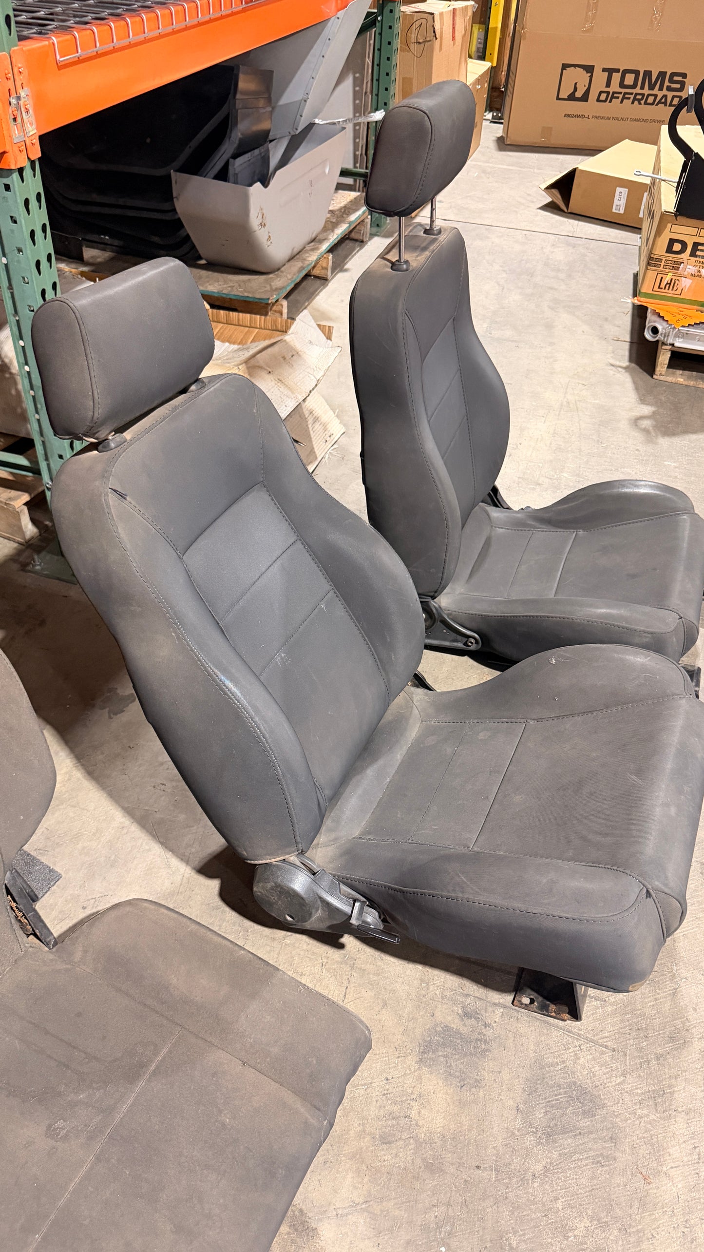 Black Custom Bronco Seats, Front & Rear, 1966-77 Ford Bronco - Used BLEM AA